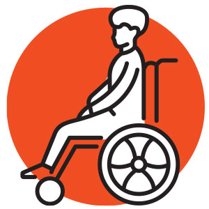 Icon of person in a wheelchair