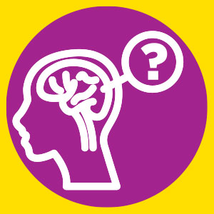 Icon of a brain asking questions